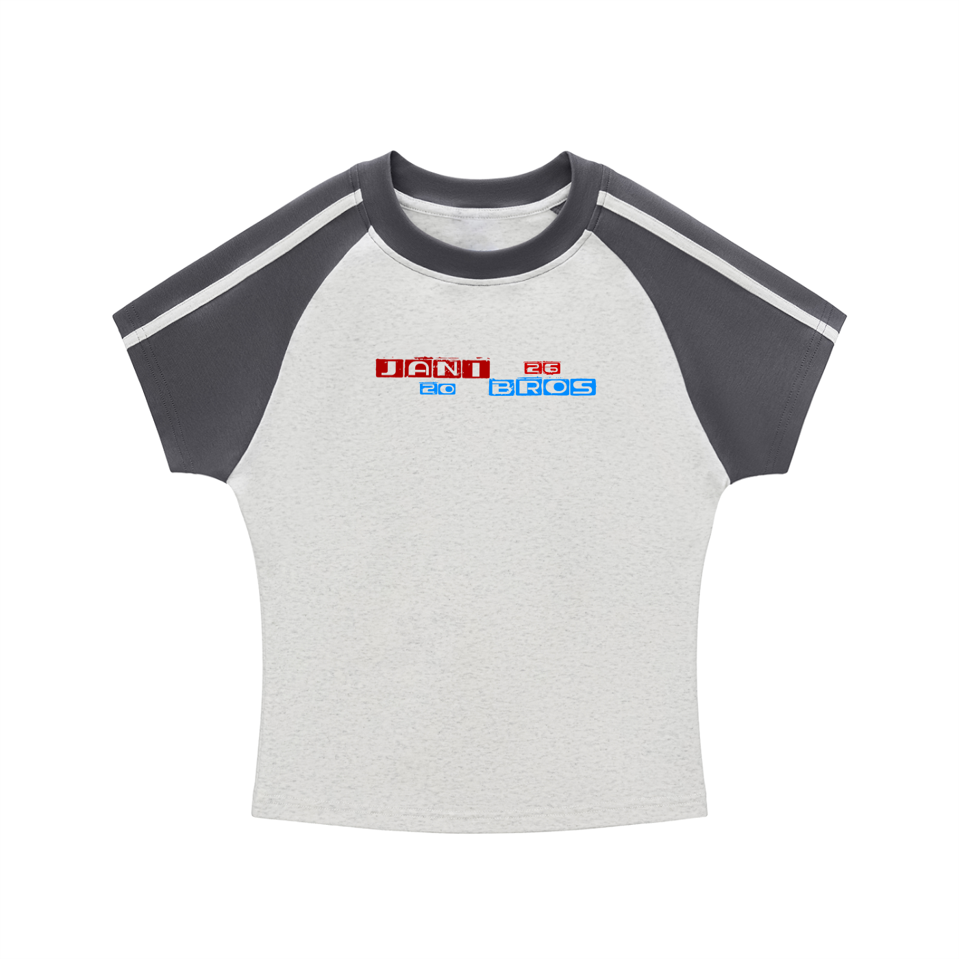 Contrast Stripes Bodycon Raglan Sleeve T-Shirt