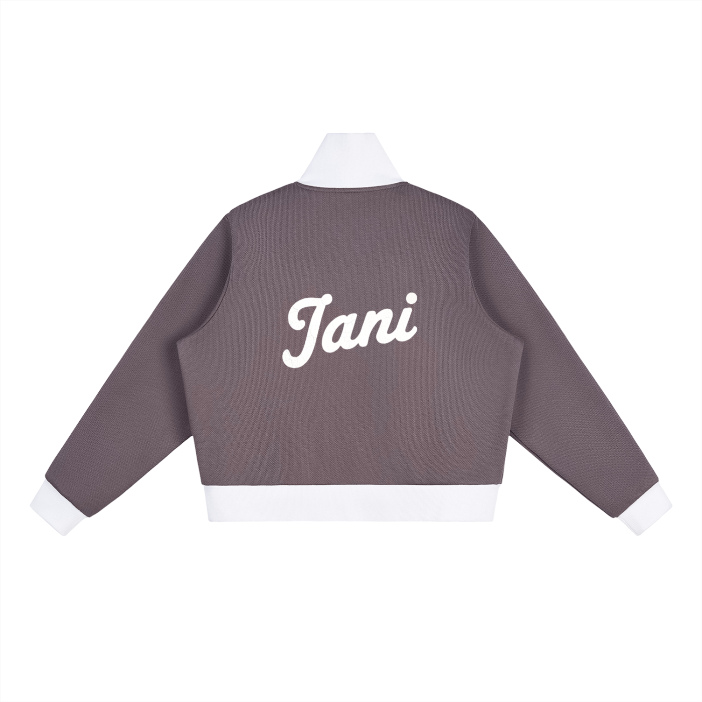 Contrast Side Stripe Fleece Cropped Track Jacket