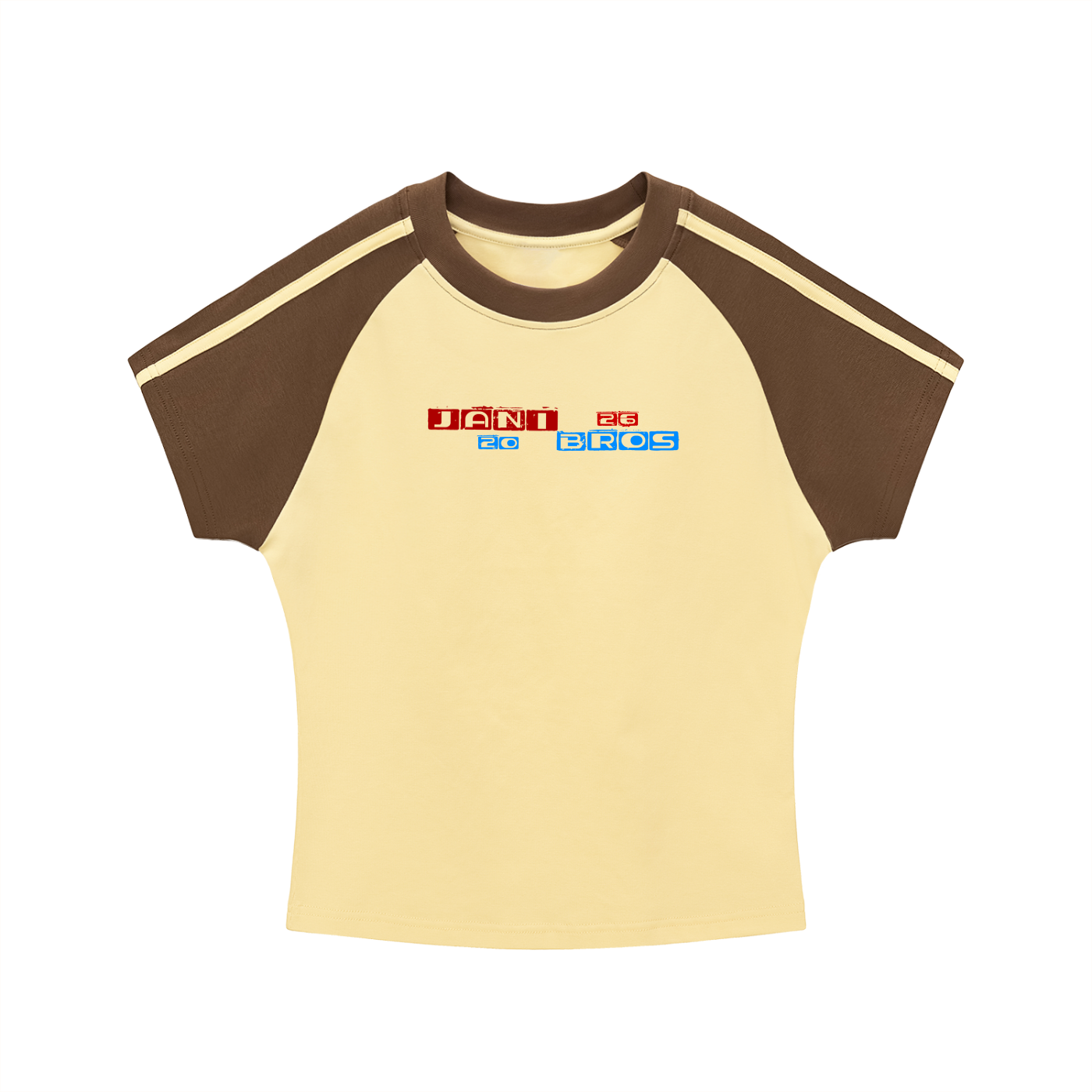 Contrast Stripes Bodycon Raglan Sleeve T-Shirt