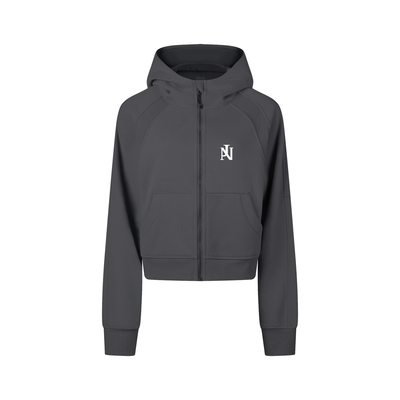 Cropped Zip-Through Hoodie