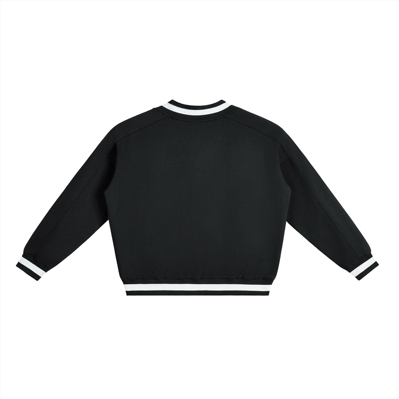 JANI V Neck Contrast Collar Boxy Sweatshirt
