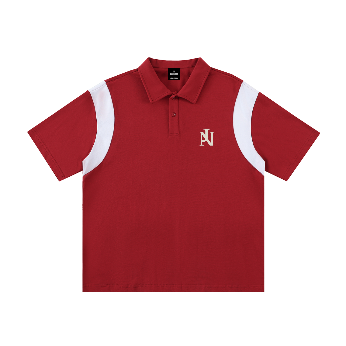 Contrast Panel Cotton Polo Shirt