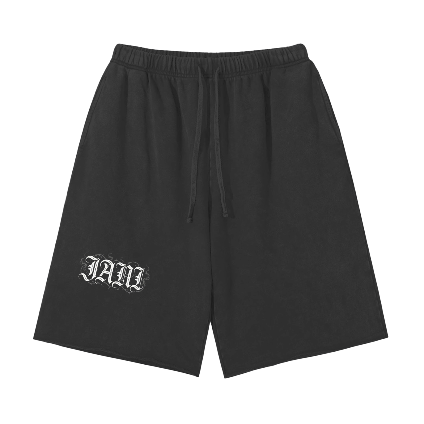 Snow Washed Raw Hem Shorts