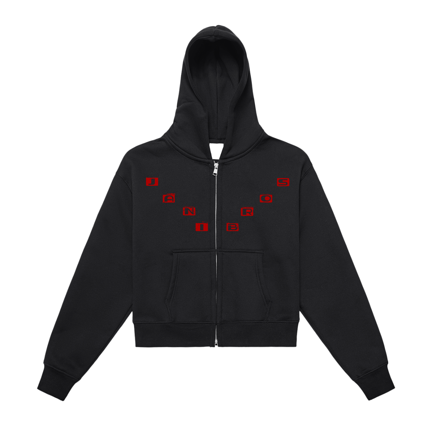 Fleeced Zip-Up Cropped Hoodie