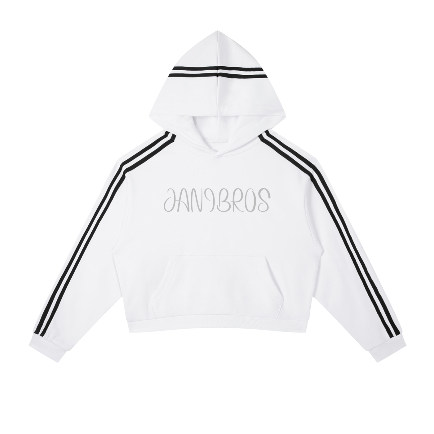 Contrast Side Stripe Cropped Hoodie