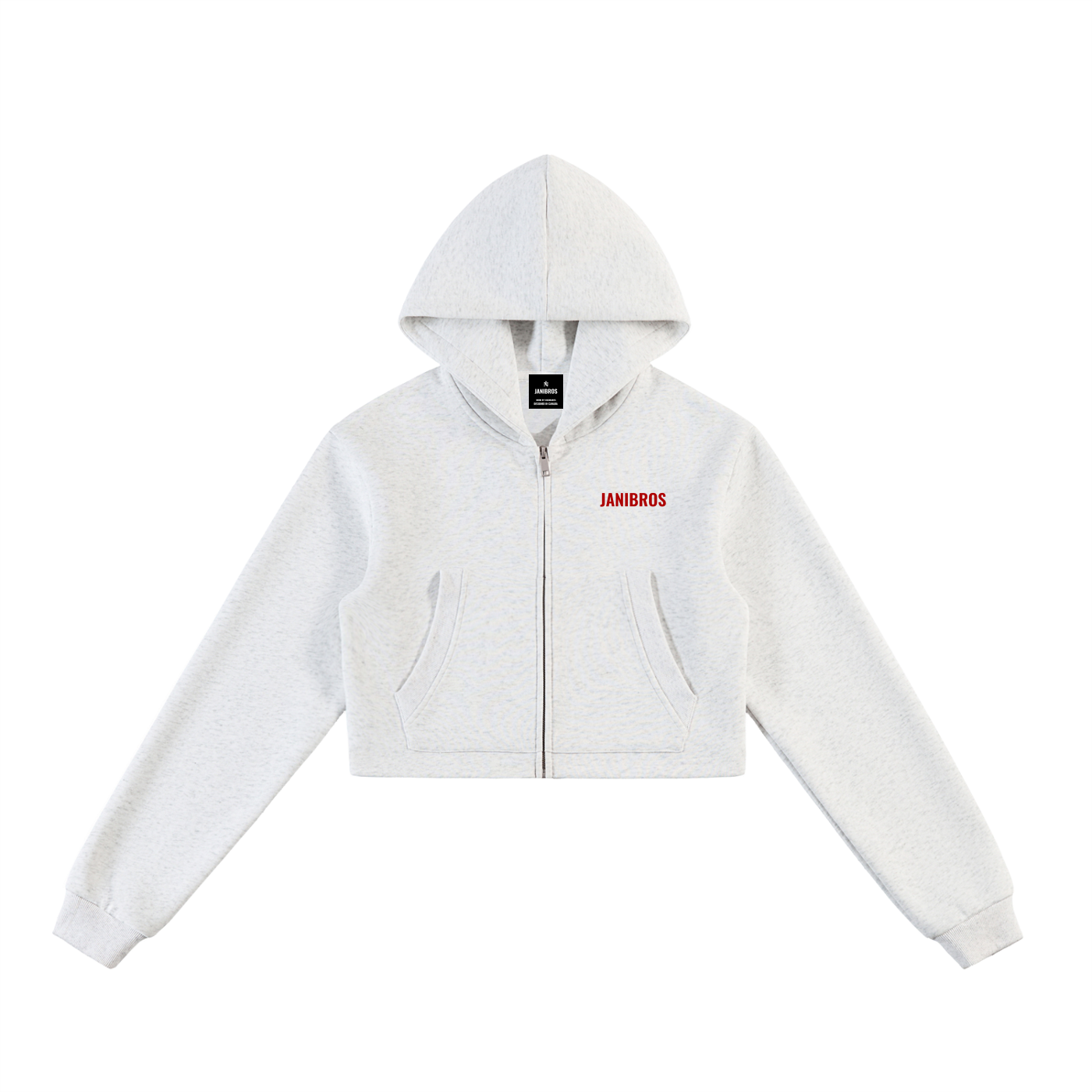 Essential Cropped Zip-Up Hoodie