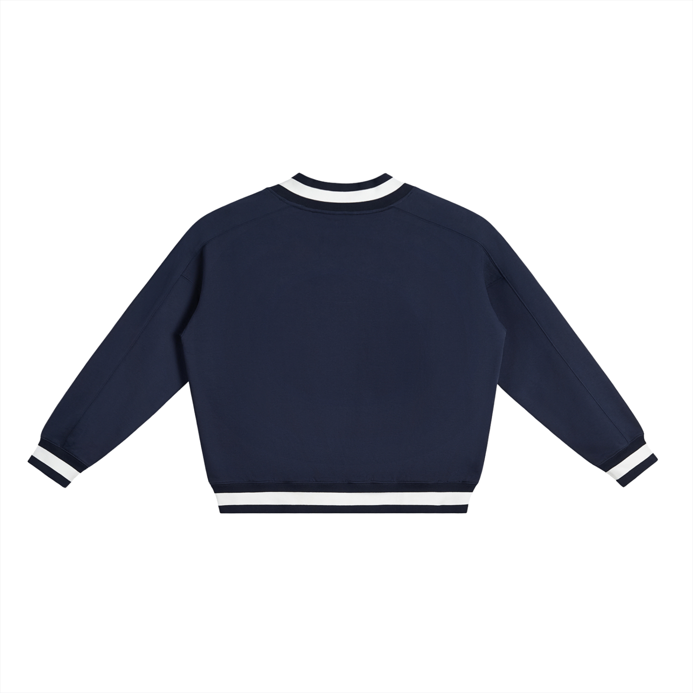 JANI V Neck Contrast Collar Boxy Sweatshirt