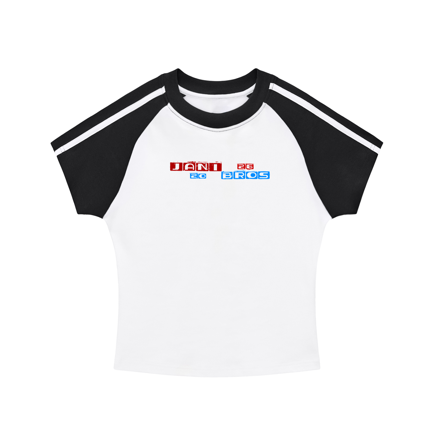 Contrast Stripes Bodycon Raglan Sleeve T-Shirt