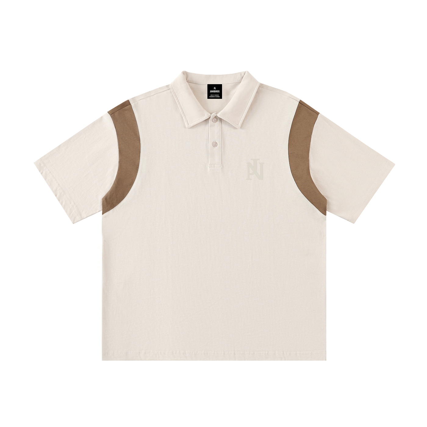Contrast Panel Cotton Polo Shirt