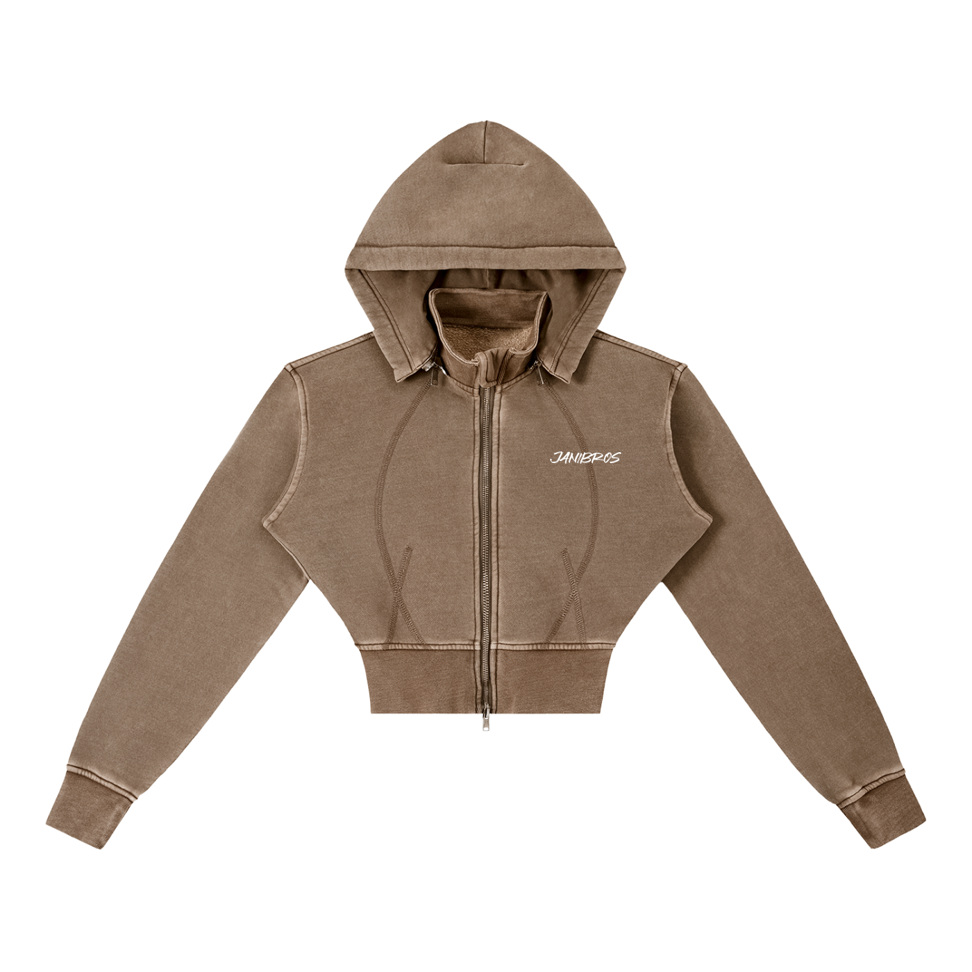 Vintage Washed Cropped Fleece Hoodie