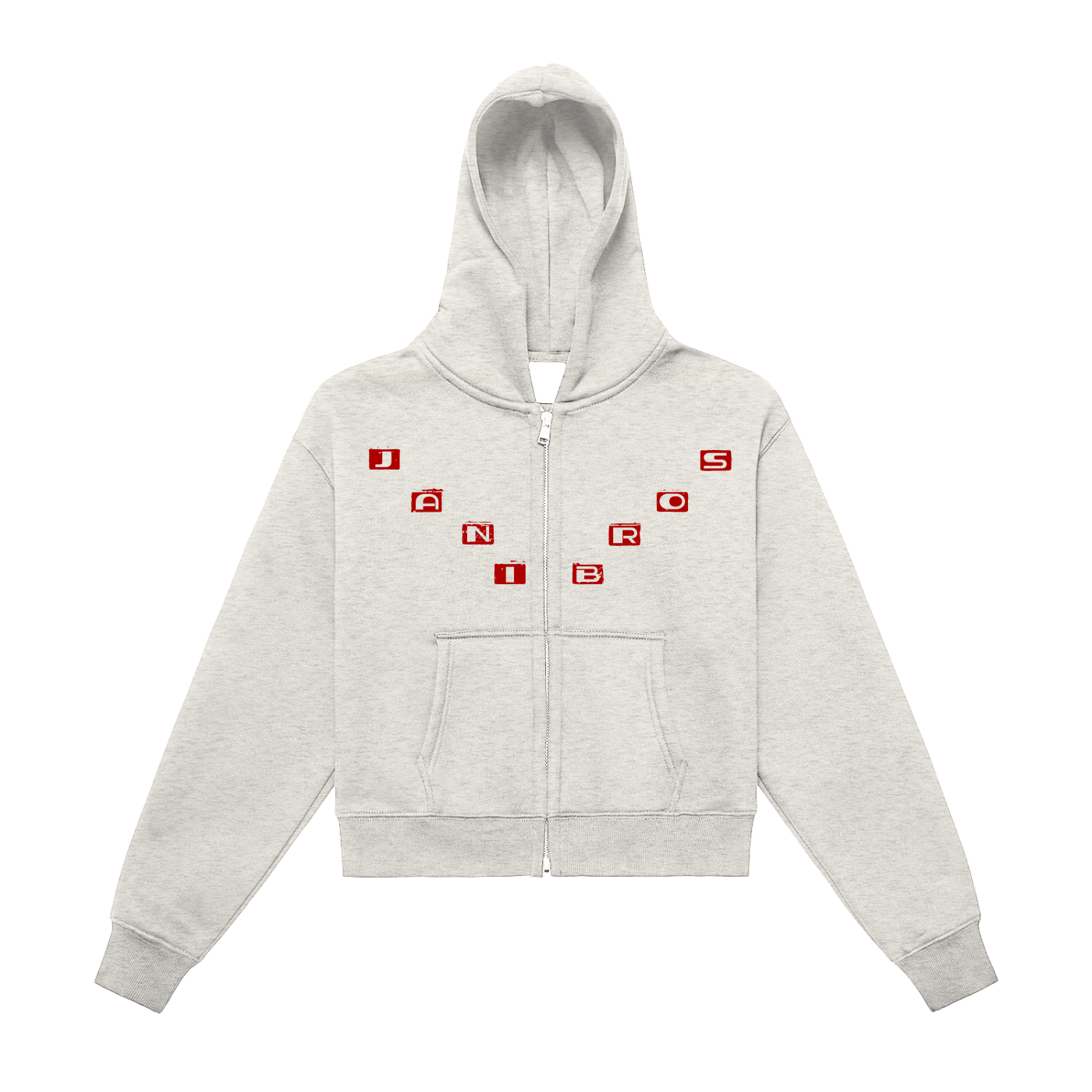 Fleeced Zip-Up Cropped Hoodie