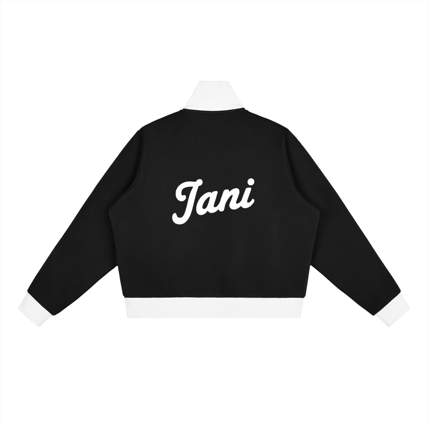 Contrast Side Stripe Fleece Cropped Track Jacket