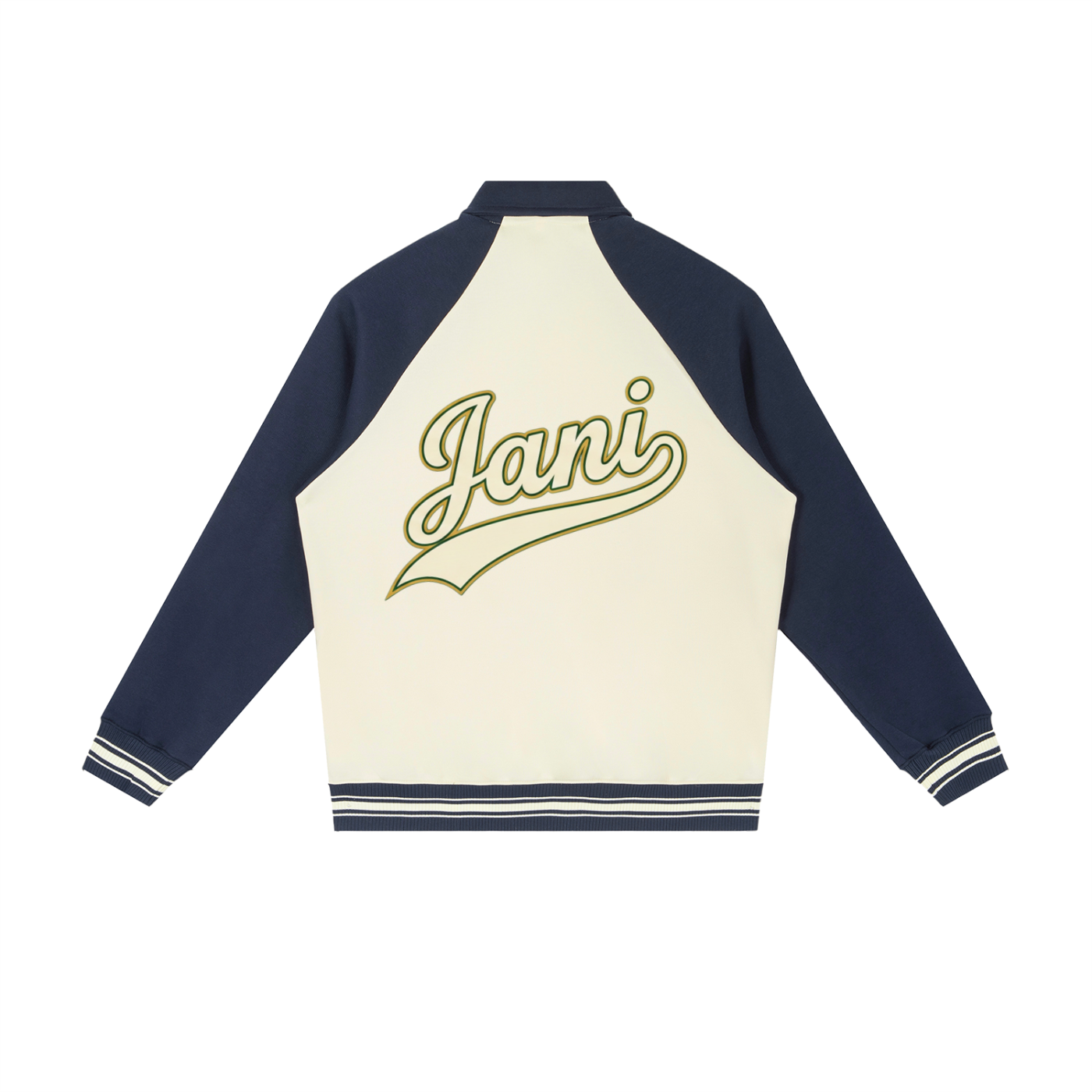Contrast Raglan Sleeve Baseball Jacket
