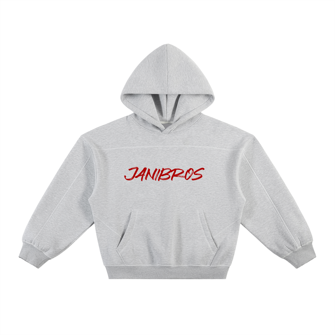 Contrast-Stitched Boxy Fleece Hoodie