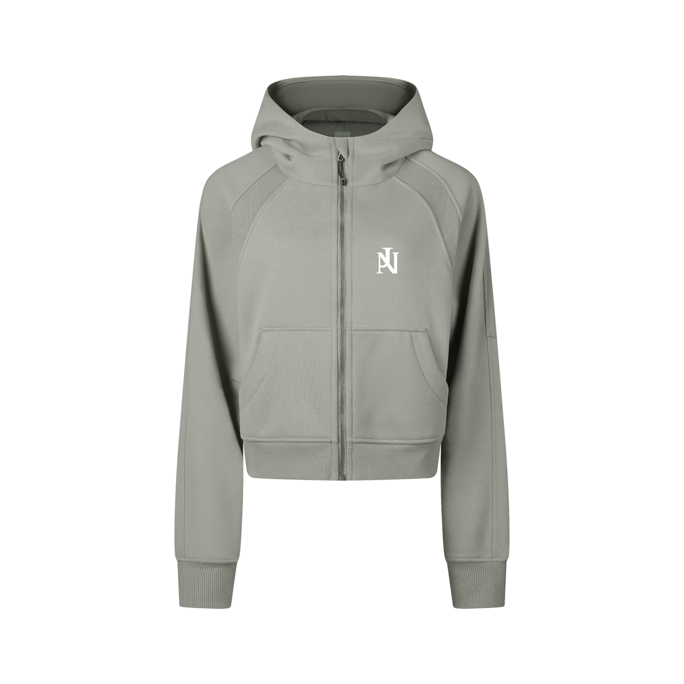 Cropped Zip-Through Hoodie