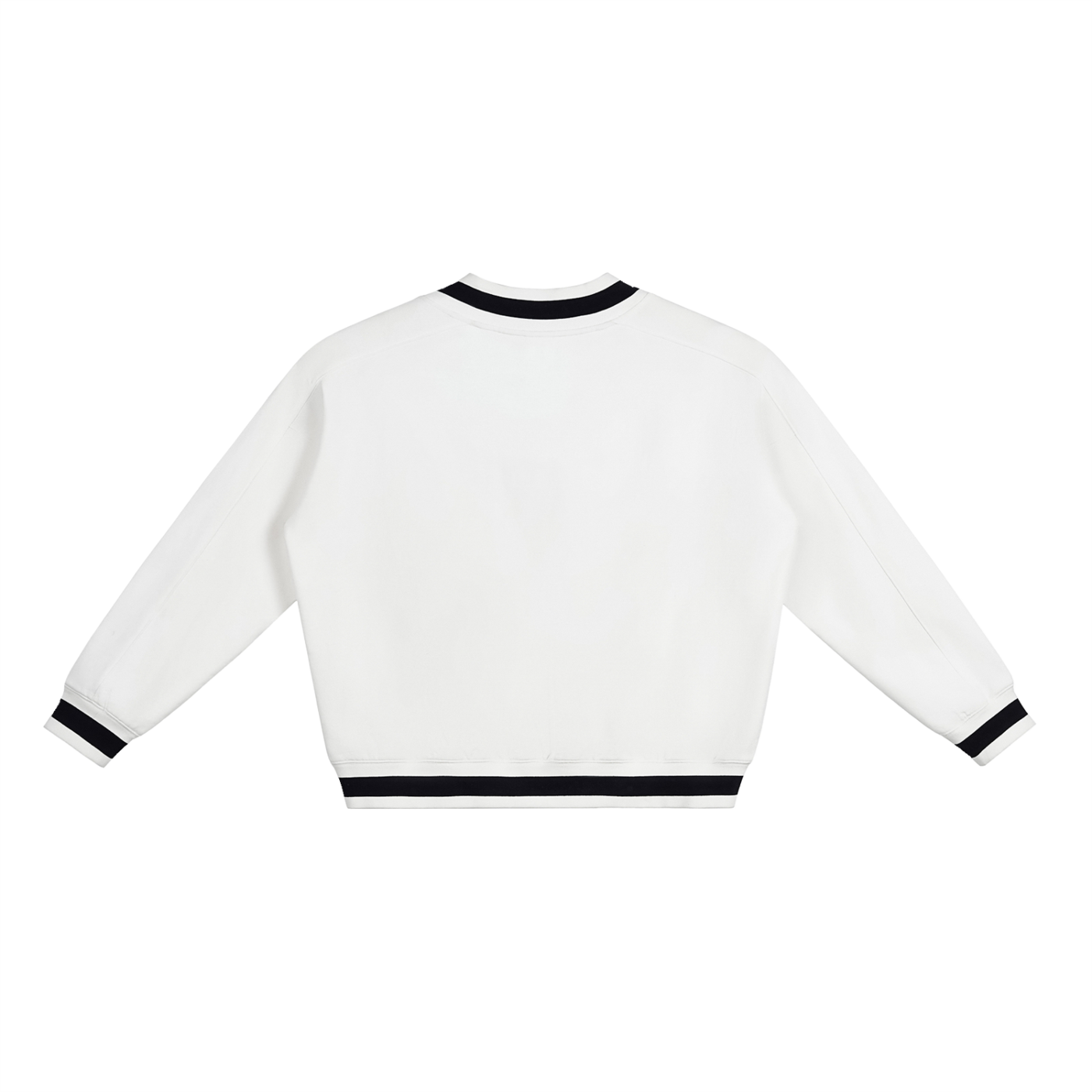 JANI V Neck Contrast Collar Boxy Sweatshirt