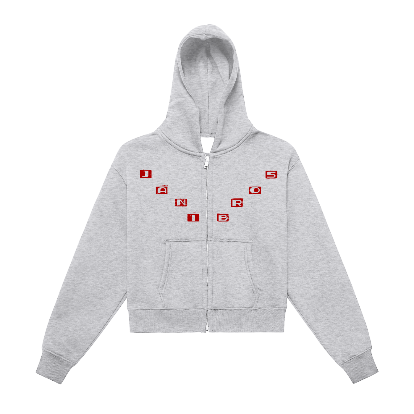 Fleeced Zip-Up Cropped Hoodie