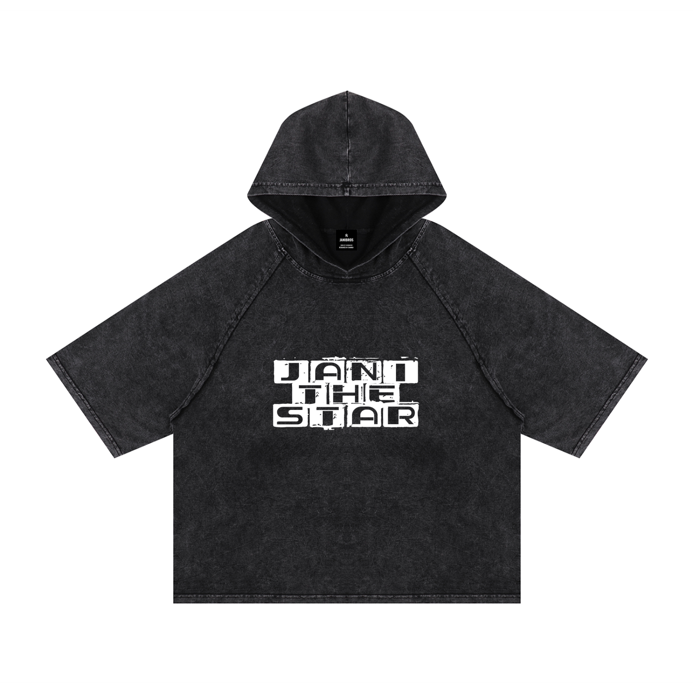 Snow Washed Hooded Boxy T-Shirt