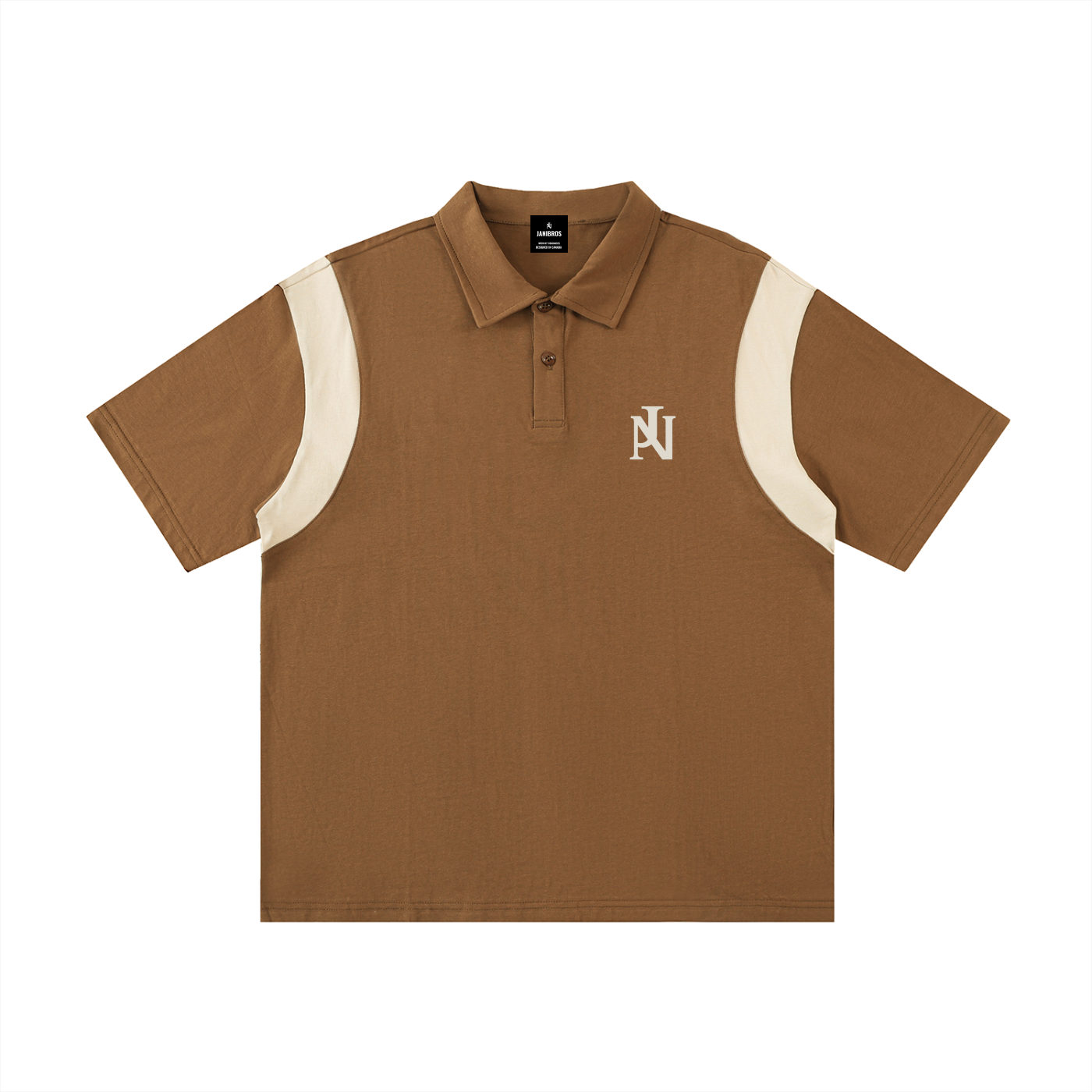 Contrast Panel Cotton Polo Shirt