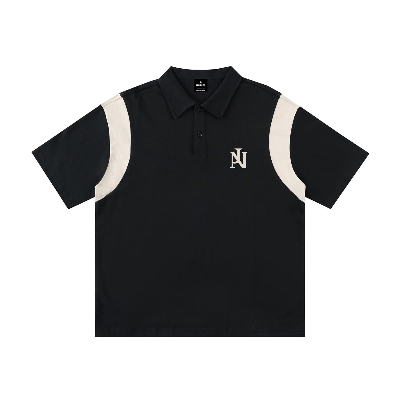 Contrast Panel Cotton Polo Shirt