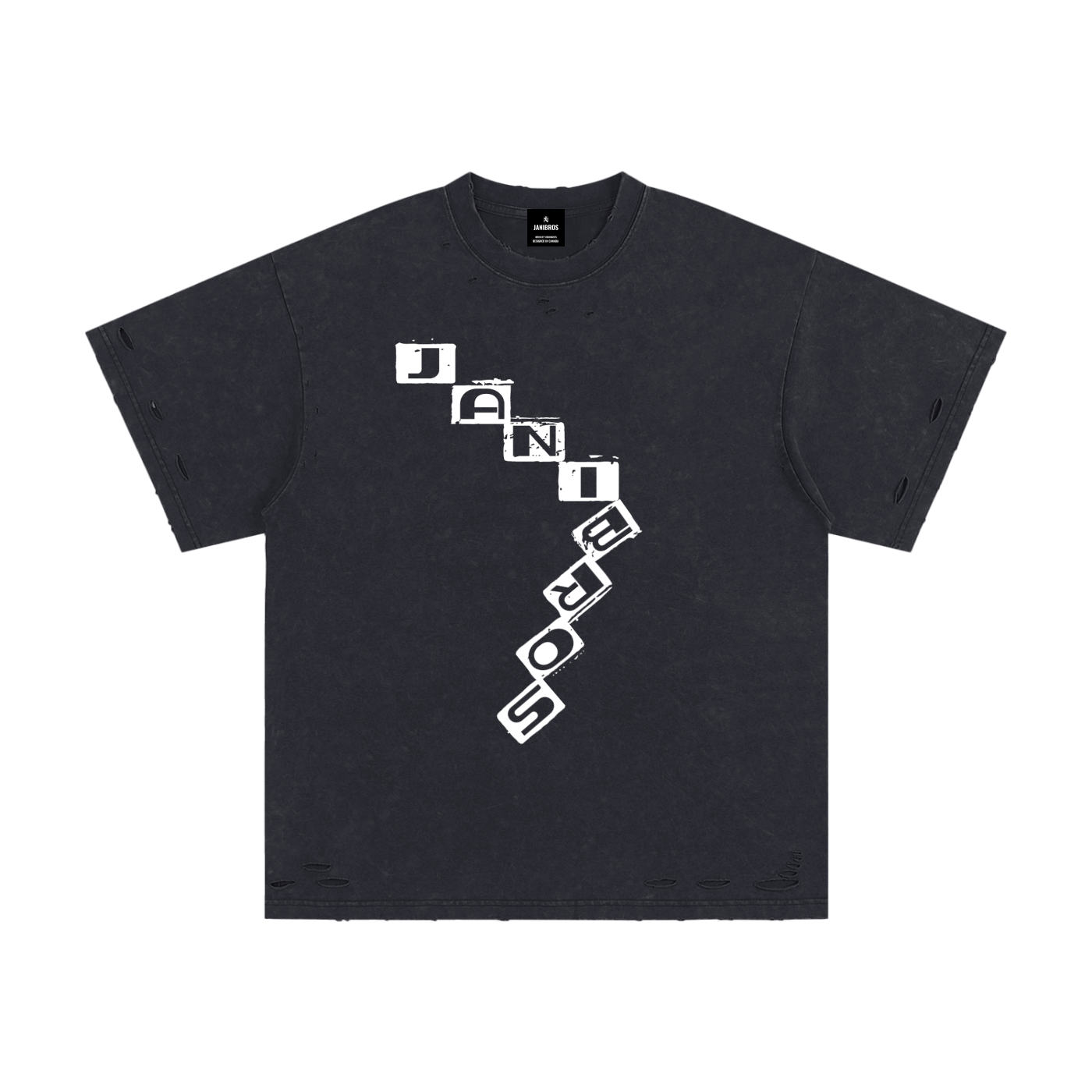 Heavyweight Snow Washed Hand-Frayed T-Shirt